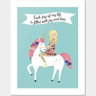 Unicorn -each day is filled with love Posters and Art